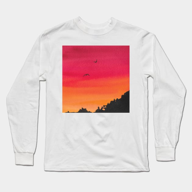 Desert sunset Long Sleeve T-Shirt by RosanneCreates